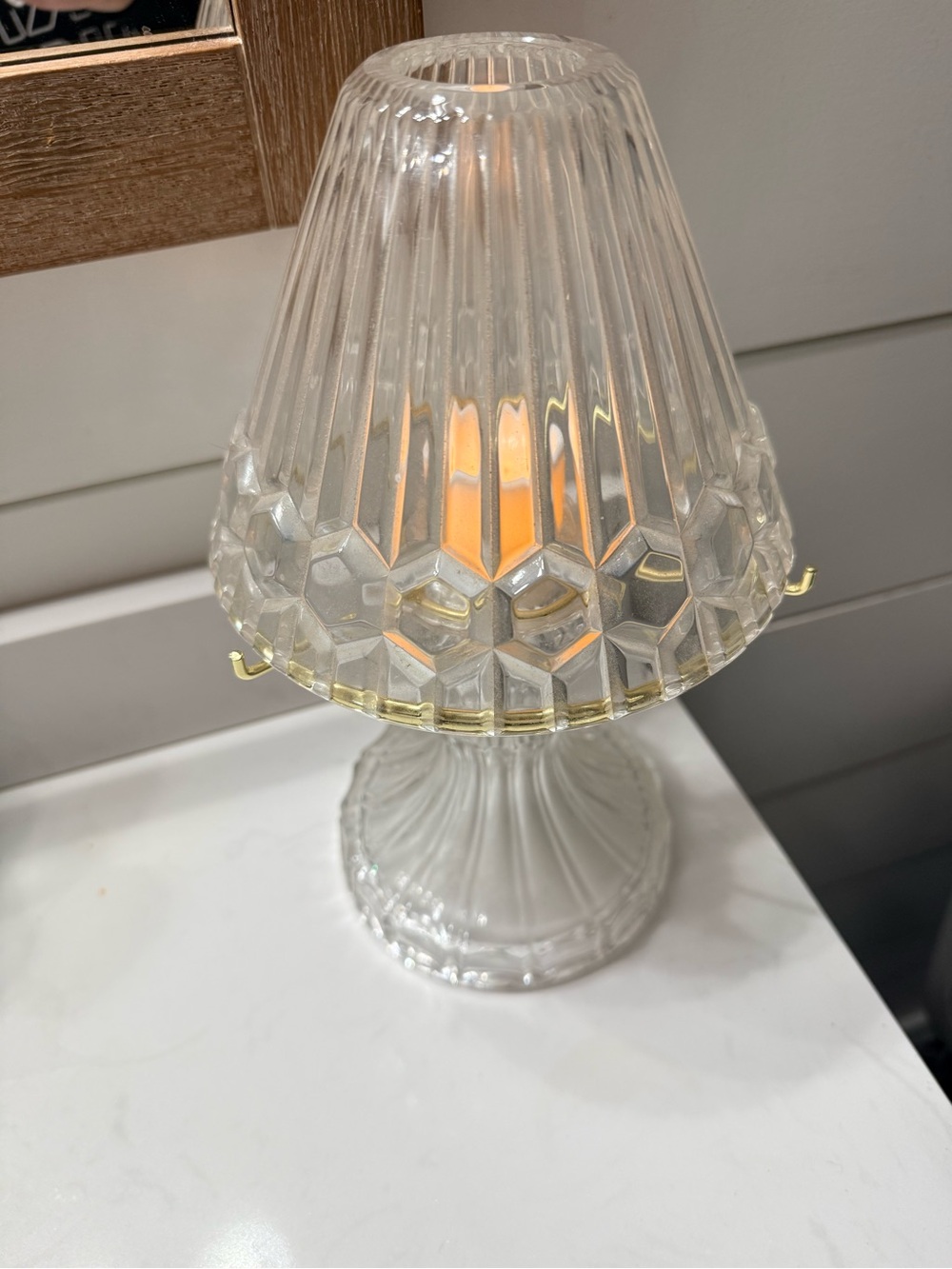 PartyLite Astoria Crystal Fairy Lamp Complete with Brass Ring P7761 - Picture 8 of 8